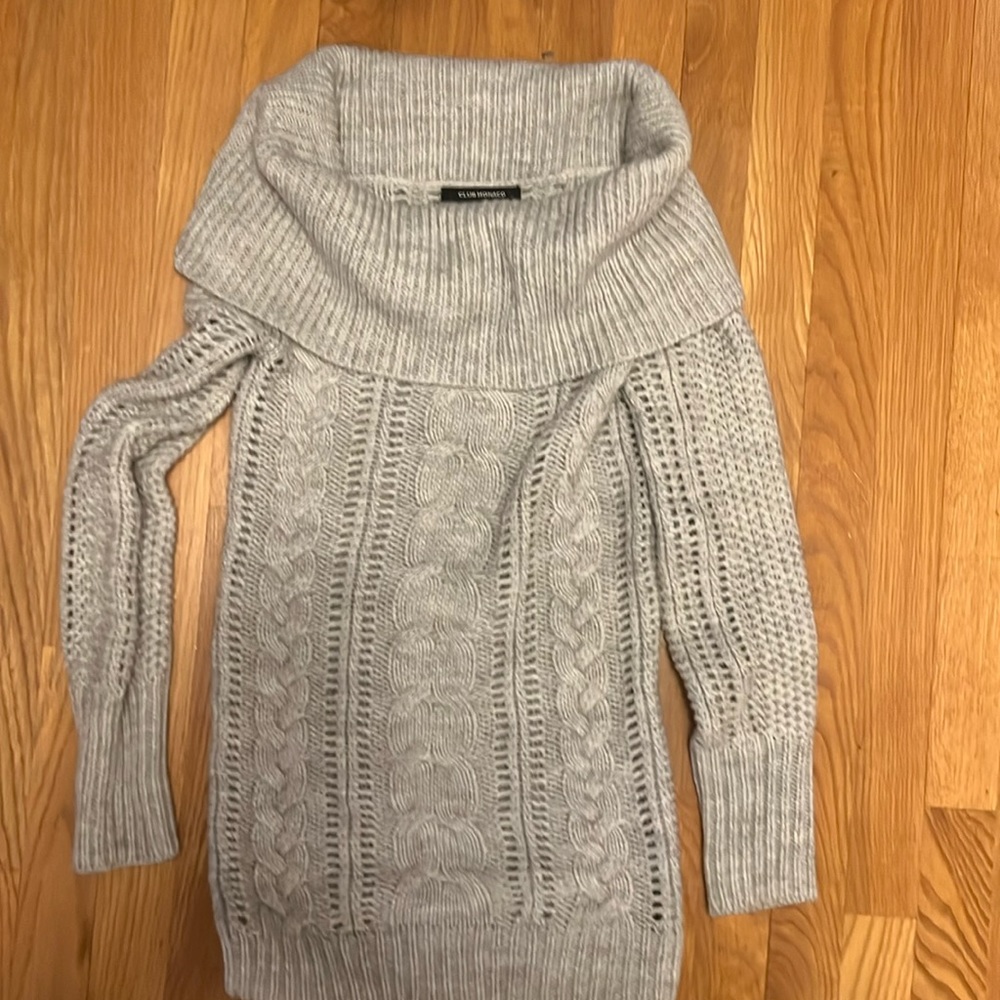 Club Monaco Gray Off-the-Shoulder Sweater
